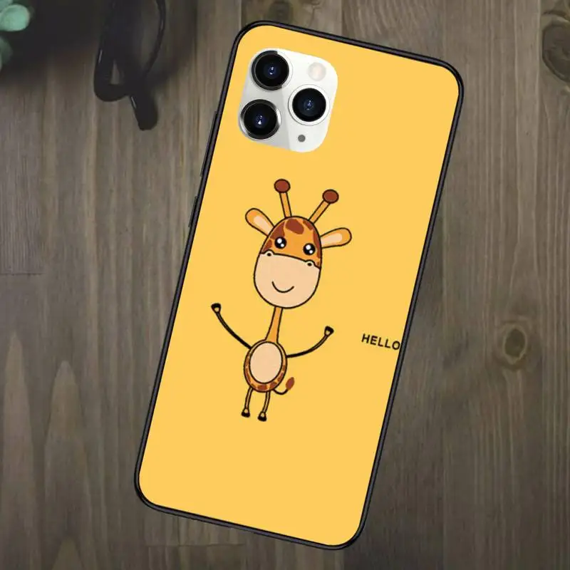 

Cute Cartoon Yellow Giraffe Cat Phone Case for iPhone 11 12 mini pro XS MAX 8 7 6 6S Plus X 5S SE 2020 XR