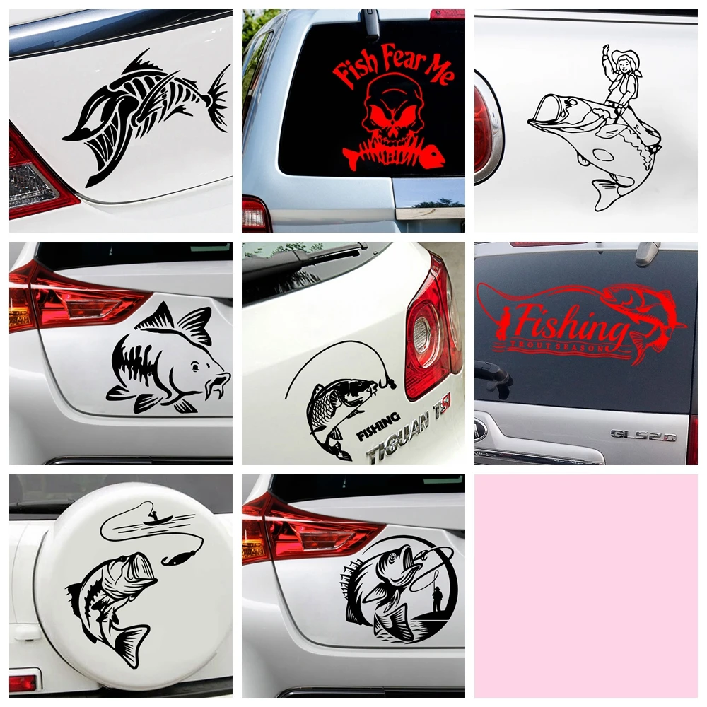 

Art Design fishing Stickers For Cars Fun Personality Car Sticker Decal Car Styling