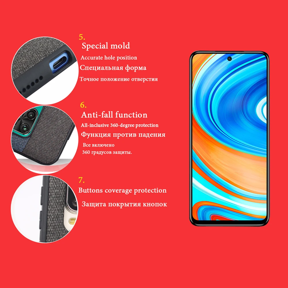 back cover For xiaomi redmi note 9 Pro phone case fabric Holder silicon shockproof 9s max shell |