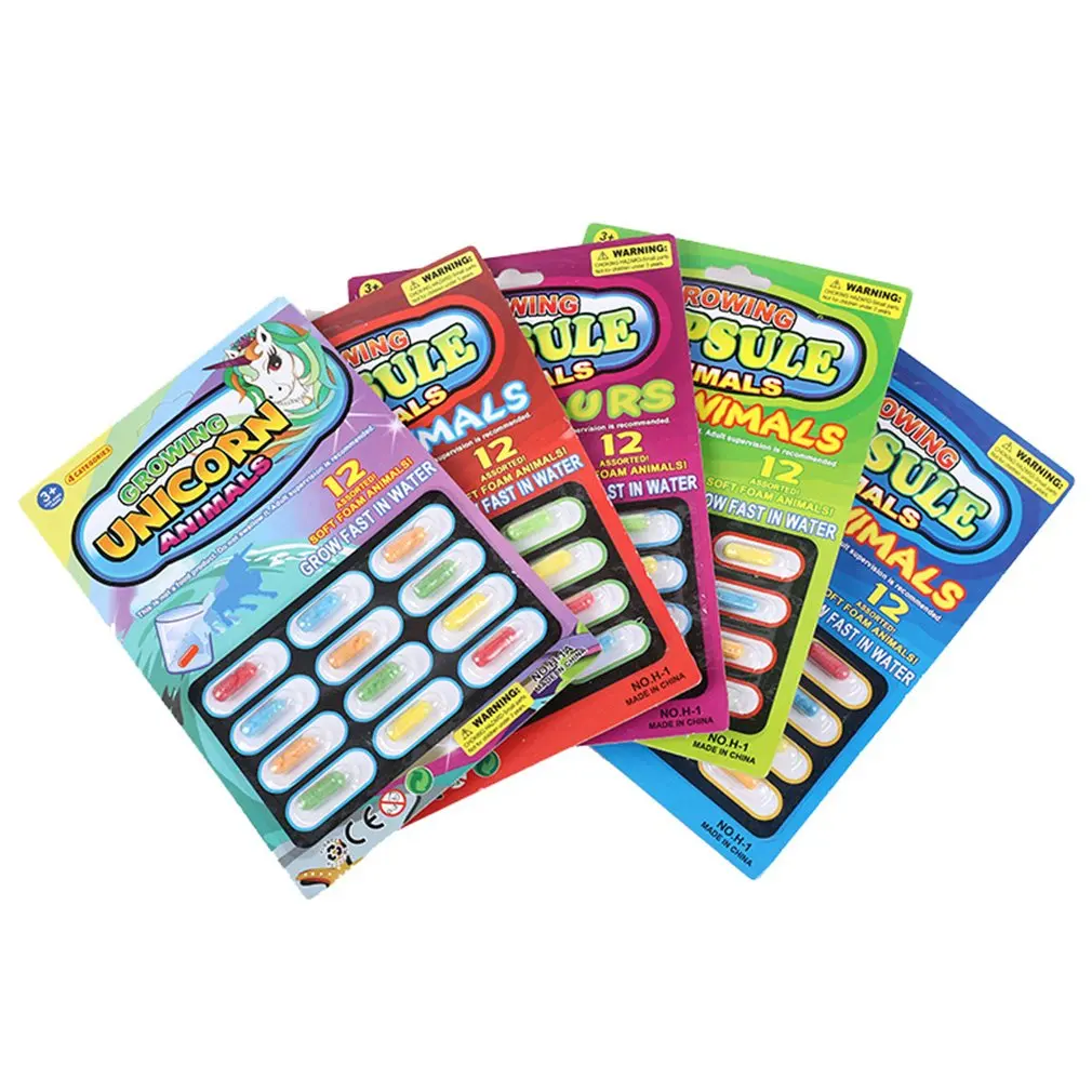 

12pcs/Set Early Educational Toy New Magic Soft Baby Toys Kids cartoon dinosaur Toys Bath Toy Grow capsule 1 set