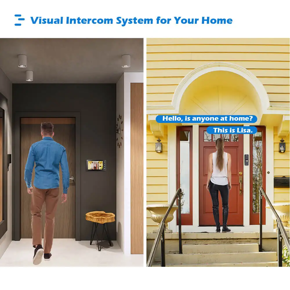 Видео дверной звонок видеодомофон для квартиры 7 дюймов проводной монитор