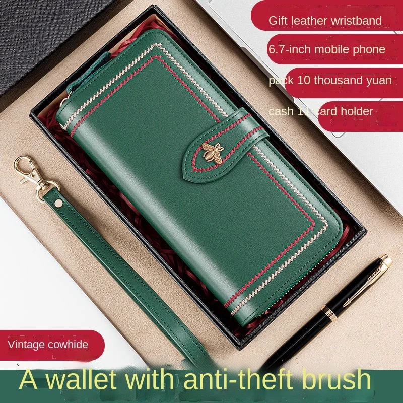 

Wallet Women's Leather Long Large Capacity Fashion Women's Wallet 2021 New Simple Retro Women's Handbag