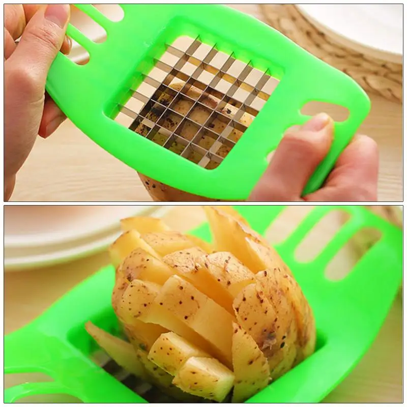 Hot Sale Potato Chip Cutter Stainless Steel Vegetable French Fry Chopper Chips Making Tool Kitchen Gadgets Accessories | Дом и сад