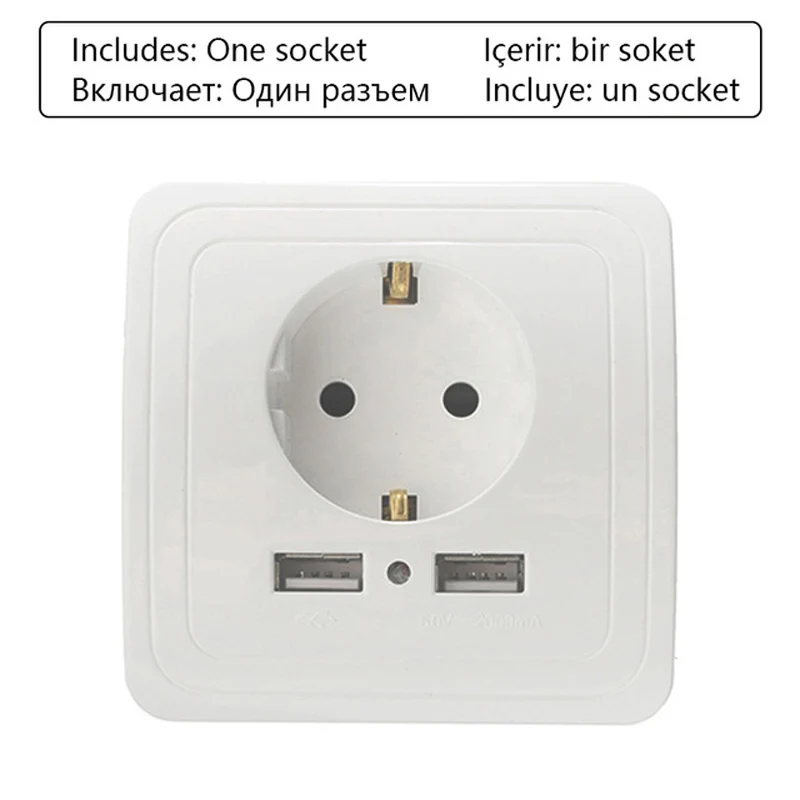 Настенное зарядное устройство EsooLi с двумя USB портами 2 А|Электрические розетки| |