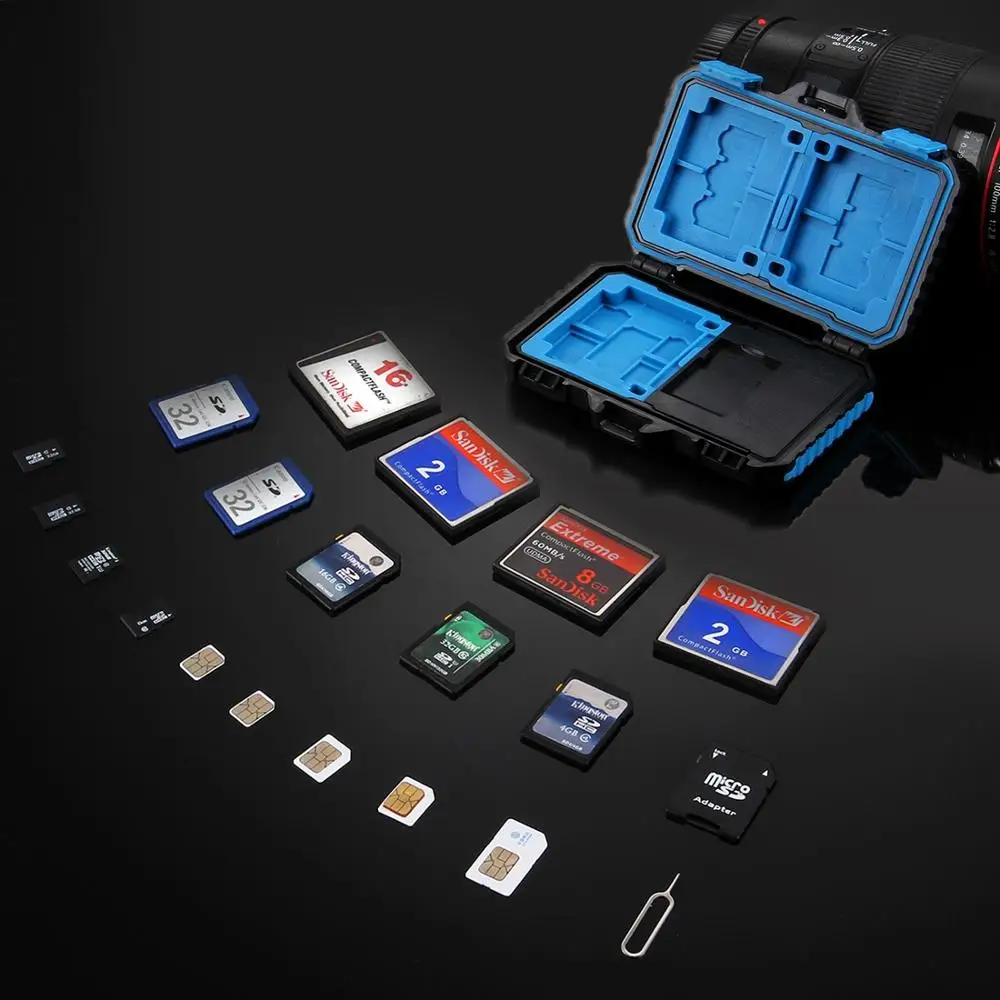 PULUZ водонепроницаемый чехол для SD-карты 22 в 1 стандартных SIM-карт + 2Micro SIM 2Nano 7SD 6TF