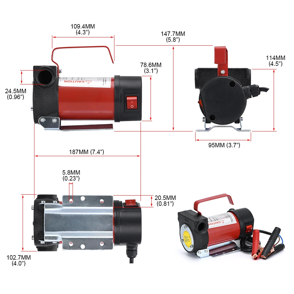 

Electric Fuel Diesel Transfer Pump Kit Kerosene Extractor 12V 200W DC 10GPM High Flow Self Priming Portable For Auto Motor Truck