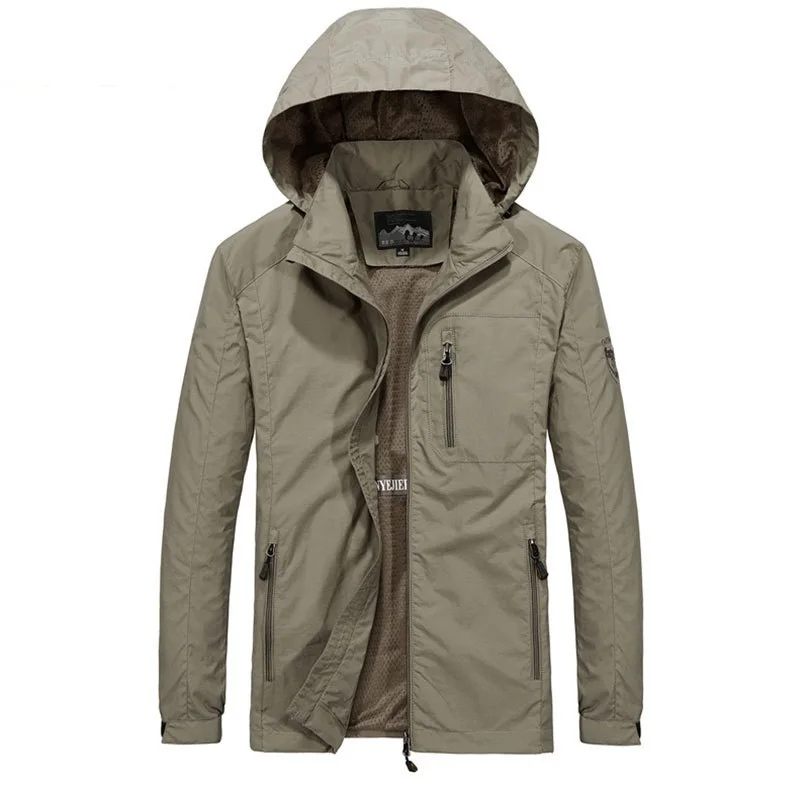 

Men's Windbreaker Jackets Waterproof Military Hooded Water Proof Wind Breaker Casual Coat Male Clothing 2021 Autumn Jackets Men