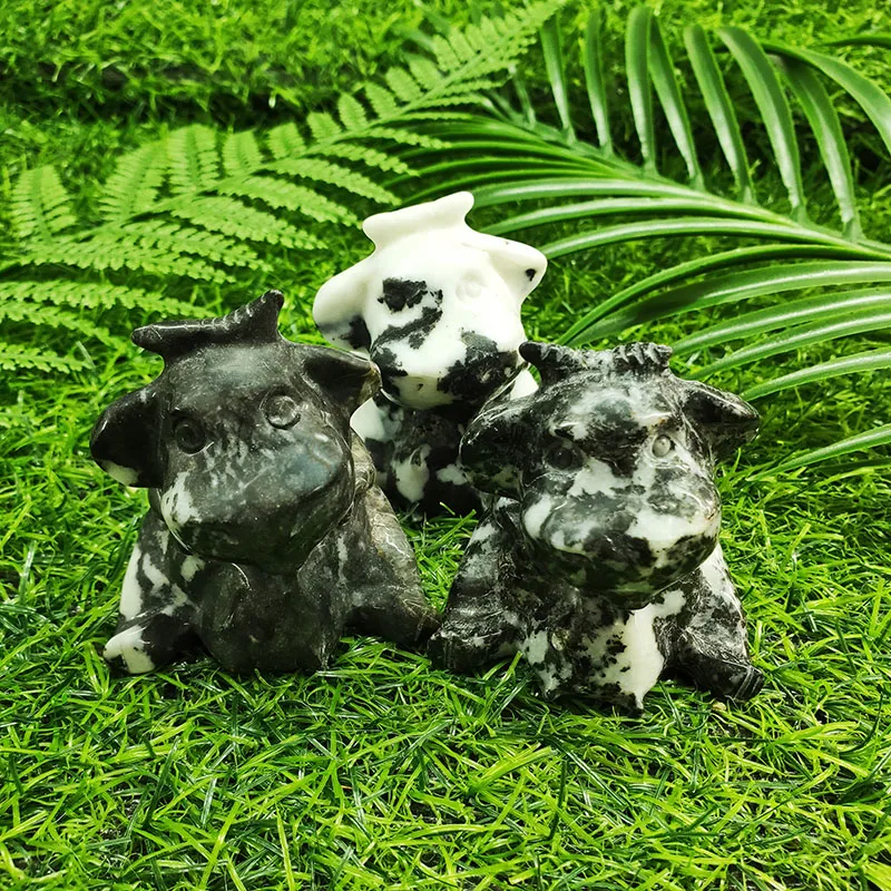 Высококачественная черно-белая резьба из натурального кристалла ручная работа