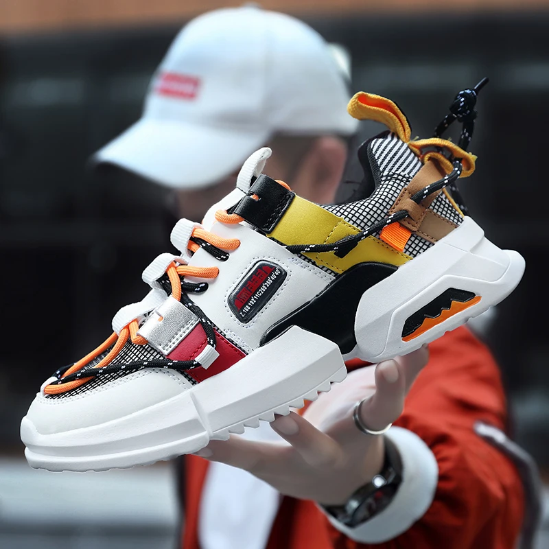 

sneakers men Hard-Wearing skate shoes Breathable leisure shoes lace-up sport shoes