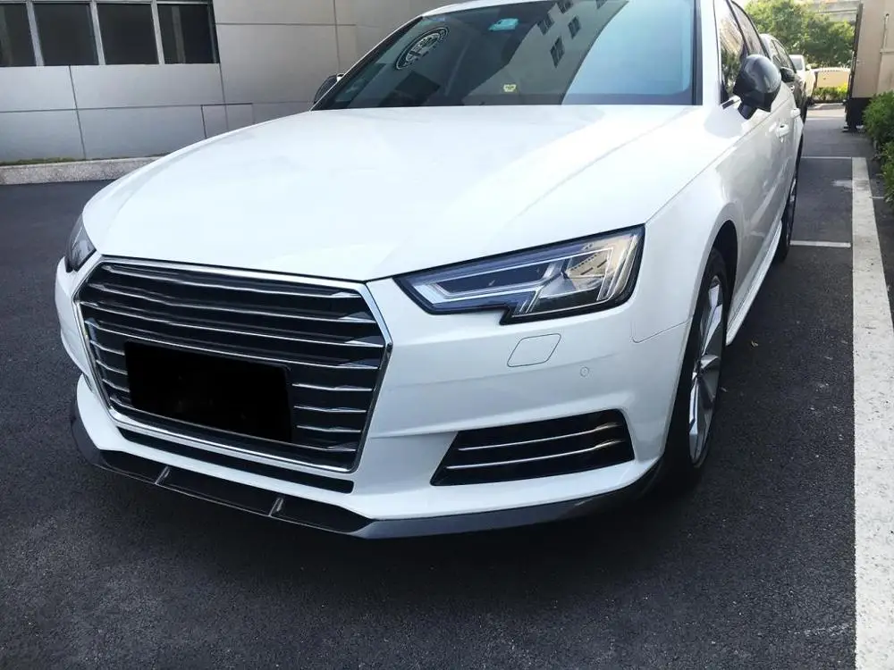 Углеродное волокно авто передний бампер губ подбородок для Audi A4 B9 Седан 4 двери