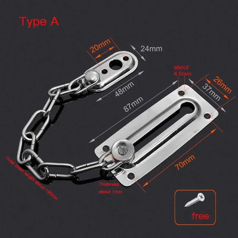 Нержавеющая сталь Дверная цепь замок замки для шкафов безопасность охранный DIY