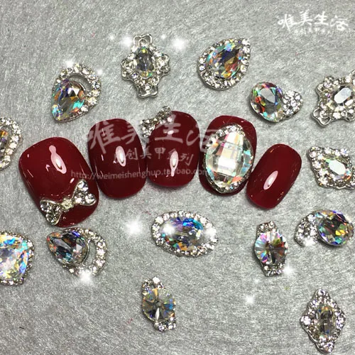

100pcs 3d Alloy Nail Sticker New K9 Top Quality Glitter Rhinestone Luxurious Decorations DIY Charm Nail Jewelry Accessories 1