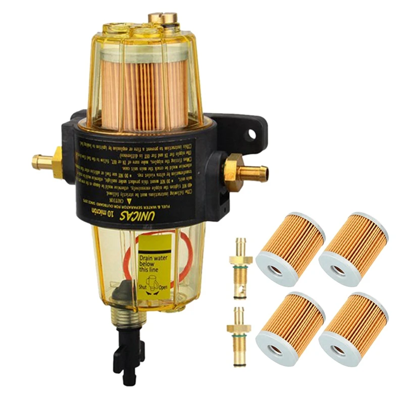 

5PCS UF-10K Fuel Filter Oil-Water Separator Fuel Assembly Suitable for Yamaha Suzuki Tohatsu Mercury Outboard Engine
