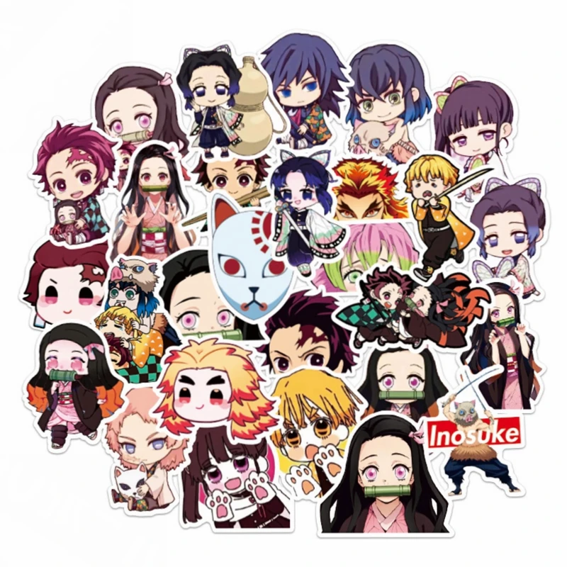 10/30/50 шт в наборе новая обувь для косплея Аниме Kimetsu без Yaiba Стикеры s ноутбука