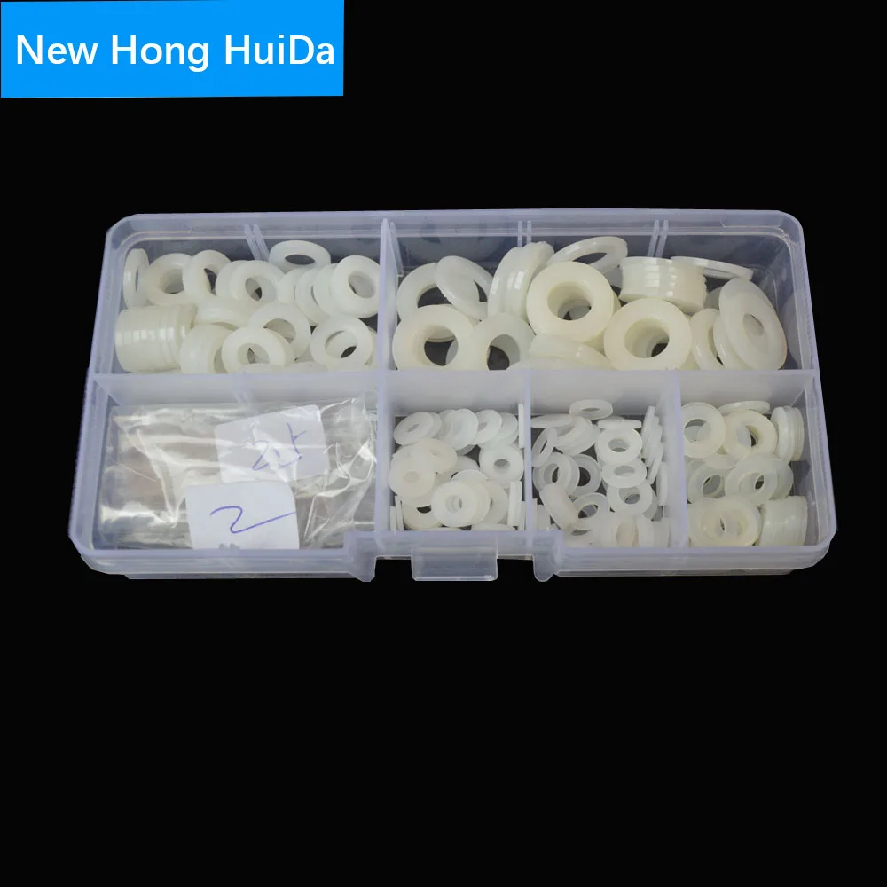 Цвет: белый черный нейлоновый плоский круглый шайба изоляции Пластик уплотнение