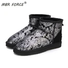 MBR FORCE Бесплатная доставка Горячая Распродажа женские зимние ботинки 100% Натуральная воловья кожа ботильоны теплые зимние ботинки женская обувь
