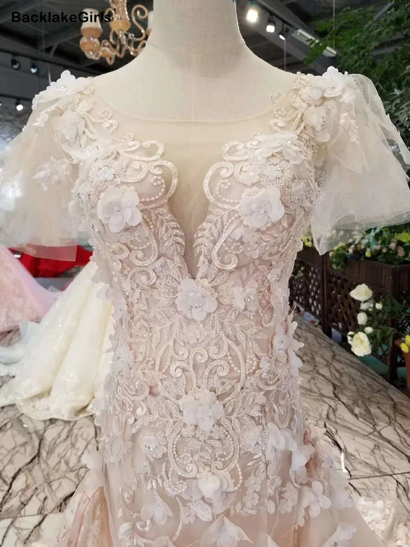 2 In 1 Wedding Dress Gelinlik Short Sleeve Lace Applique Mermaid African With Detachable Skirt Robe De Mariee 2020 | Свадьбы и