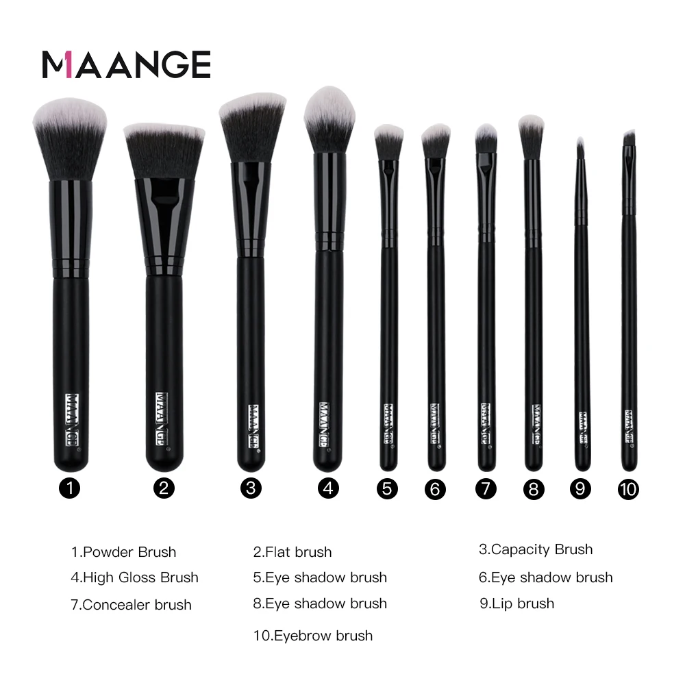 MAANGE 10 шт профессиональный макияж кисти набор Для женщин лица косметический