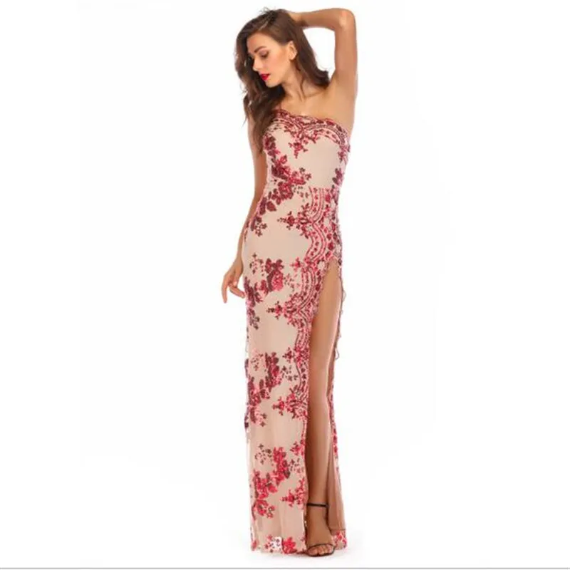 2020 летнее сексуальное платье на одно плечо без рукавов Сетчатое лоскутное