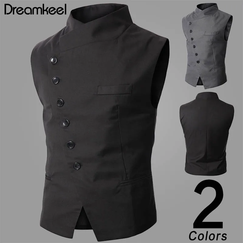 Мужской жилет модный бренд мужской высокое качество черный серый деловой костюм