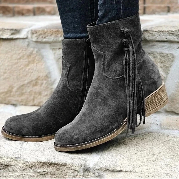 Модная зимняя женская обувь из замши с теплым мехом и плюшем Женские ботинки в