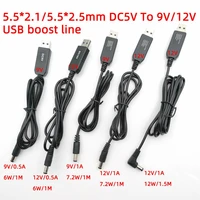 usb power boost line dc 5v to dc 9v 12v step up module usb converter adapter cable 3 51 35mm 4 01 7mm 5 52 1mm plug
