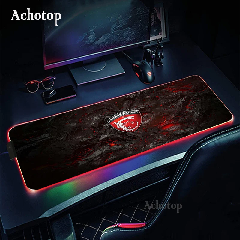 

MSI Gaming Mouse Pad RGB Red Dragon Mouse Pad Gamer Computer Mousepad Backlit Mause Pad Large Mousepad XXL Keyboard Pad Desk Mat