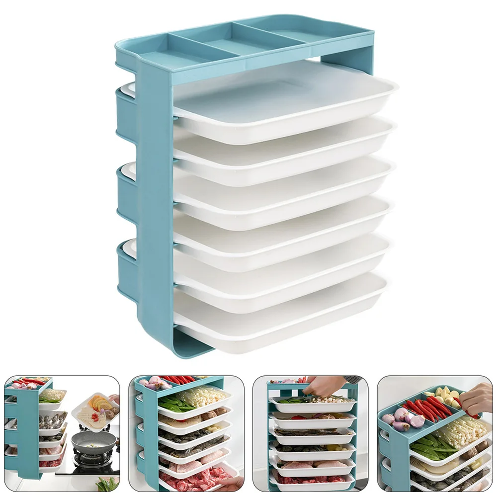 

Storage Rack Dish Rack 6 Tier Side Dish Storage Kitchen Storage Shelf (Green)