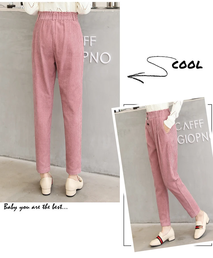 Women Corduroy Pants Vintage Casual Warm Woman Corduroy Trousers Loose Harem Pant S-5XLPlus Size Autumn Winter New Fashion