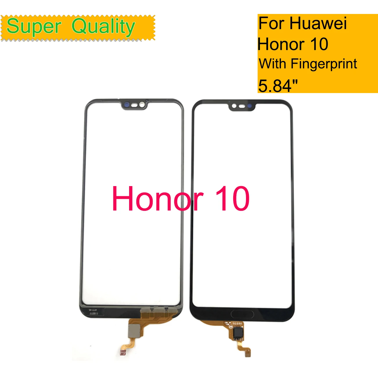 Panel digitalizador con huella dactilar para m&oacute;vil, Panel de cristal frontal, reemplazo exterior, para Huawei COL-L29 Honor 10, 10 unids/lote-0