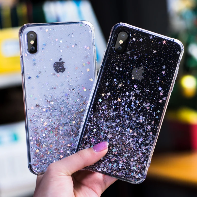 Модный Блестящий чехол для iPhone X, XR, XS, Max, силиконовый чехол с блестящими стразами для iPhone 7, 8, 6, 6S Plus, 11 Pro, Max, чехол для телефона s