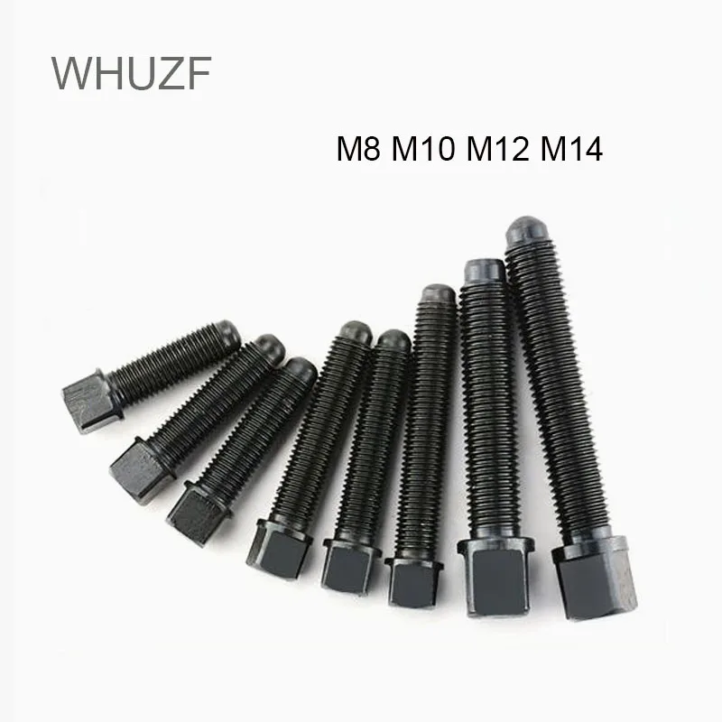 WHUZF M8/10/12/14mm Carbon Steel Tool Holder Screws Square Head Long Cylindrical End Set Screw Screws 35mm-70mm Length