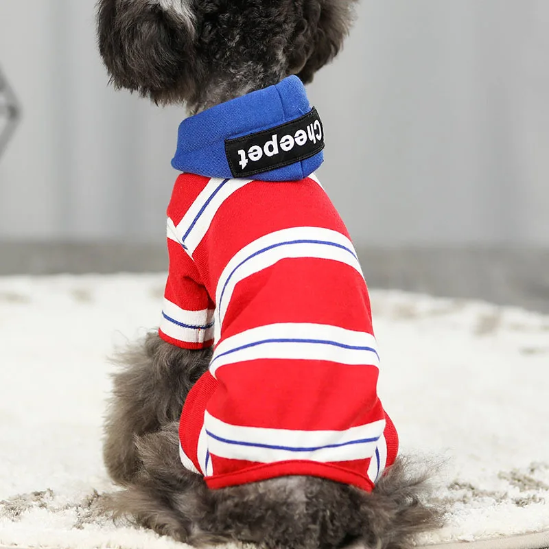 Полосатая дизайнерская Новая одежда для домашних животных на осень и зиму