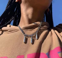 european american new hip hop three in one chain bullet necklace bullet necklace new necklace 2020