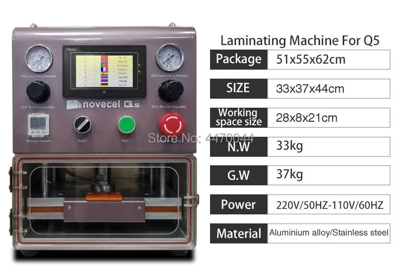 Novecel Q5 lcd экран ламинатор lcd стекло OCA ламинатор для ремонта экрана мобильного телефона изогнутый плоский планшет дисплей 10,5