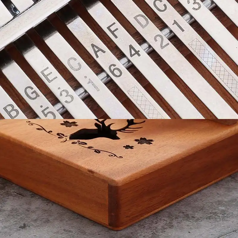 Пианино из красного дерева 17 клавиш калимба африканская твердая сосна