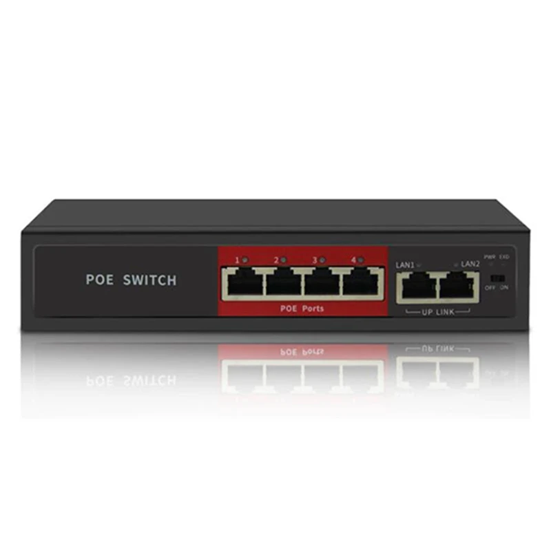 

POE коммутатор с 4 портами 802,3 Мбит/с, 48 В, 65 Вт