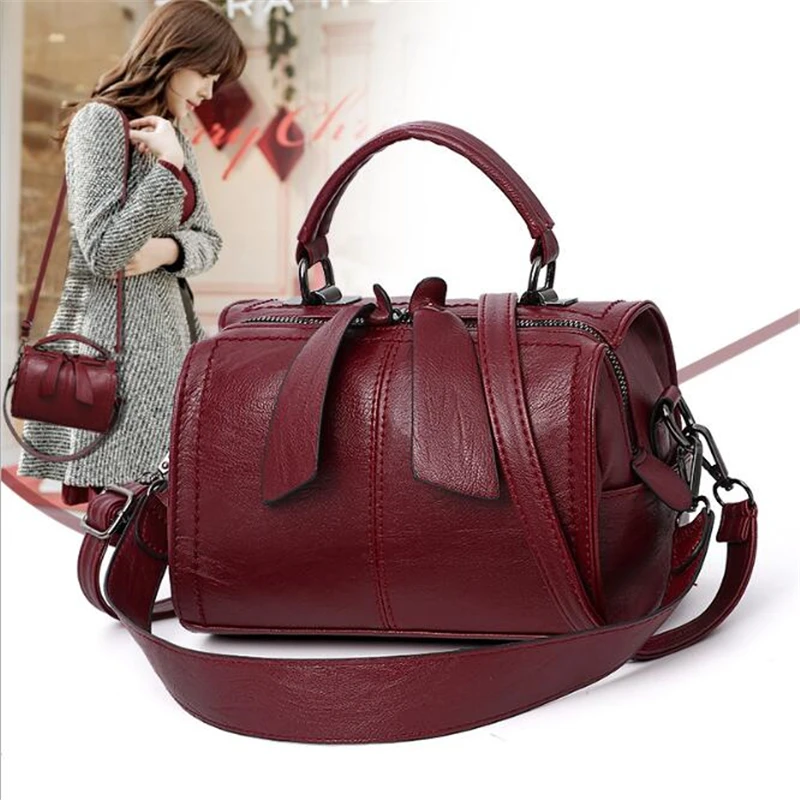 

2021 New Women Leather Crossbody Bag Small Messenger bags Lady Cute Handbags Girls Shoulder Bag bolsas Sac A Epaule Black Brown