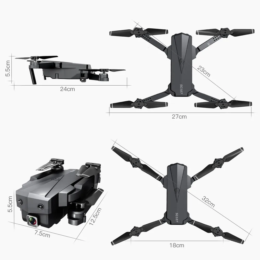 

SG107 Mini Drone 4k With Dual Camera Optical-flow Positioning Foldable Quadcopter Wifi Fpv Six-axis Foldable Drone 3b Version