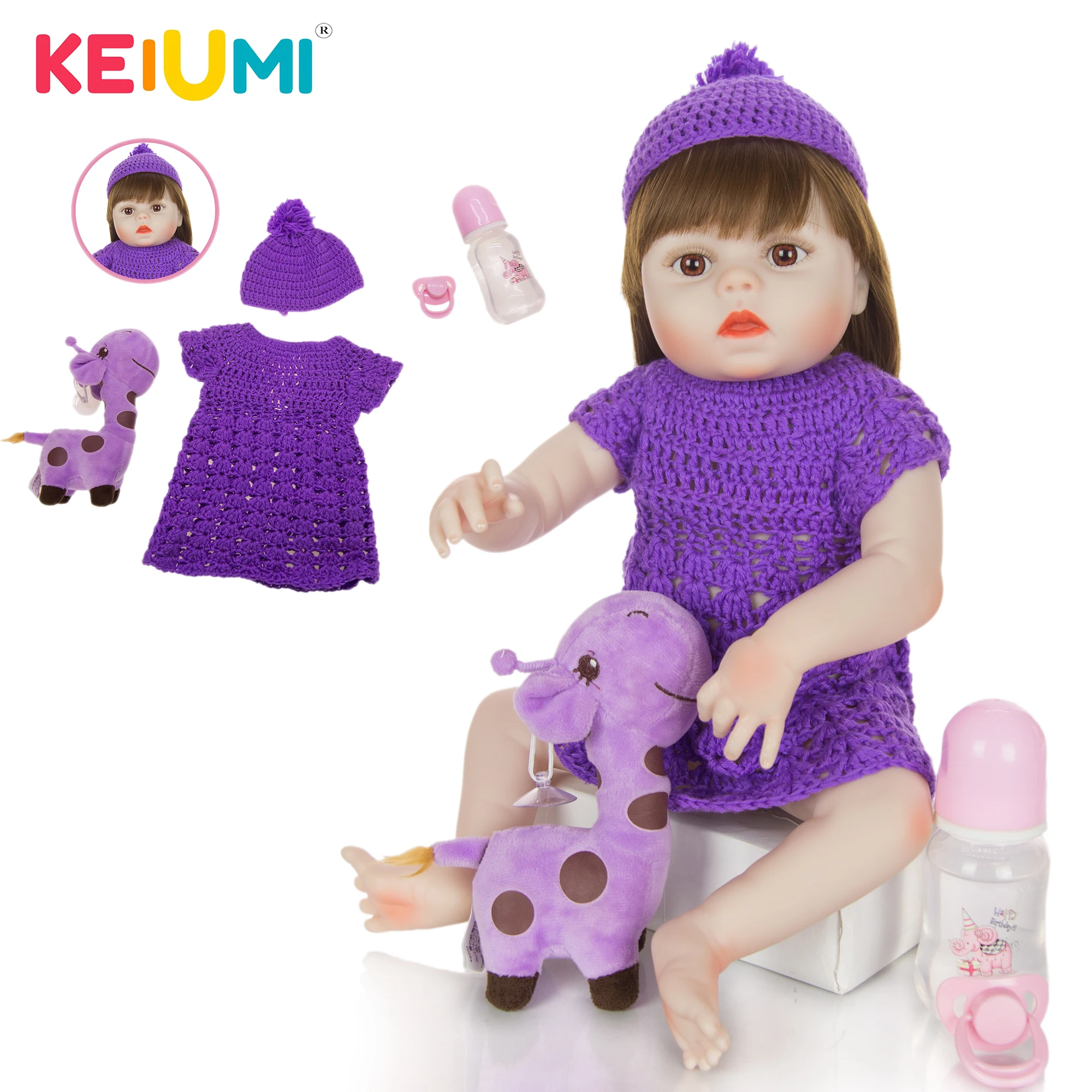 KEIUMI новый водонепроницаемый дизайн 19 дюймов кукла новорожденная девочка