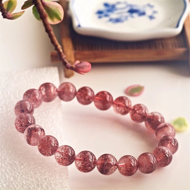 

Genuine Natural Lepidocrocite Quartz Red Super Seven 7 Bracelet 9.6mm Clear Round Beads Stretch Crystal Fashion Stone AAAAA