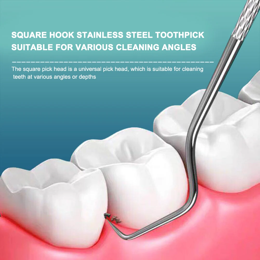 Зубочистка портативная из нержавеющей стали металлическая зубочистка