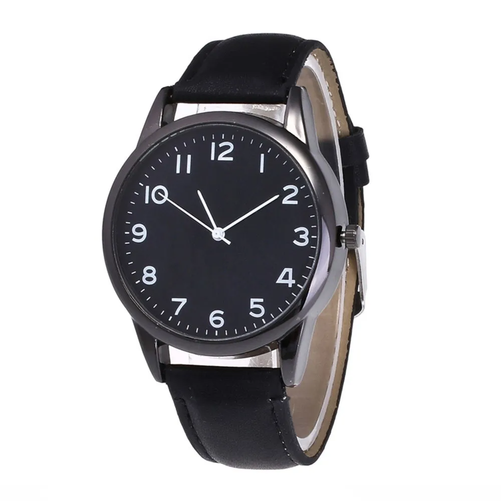 OTOKY часы для пары модные кожаные аналоговые кварцевые круглые наручные бизнес