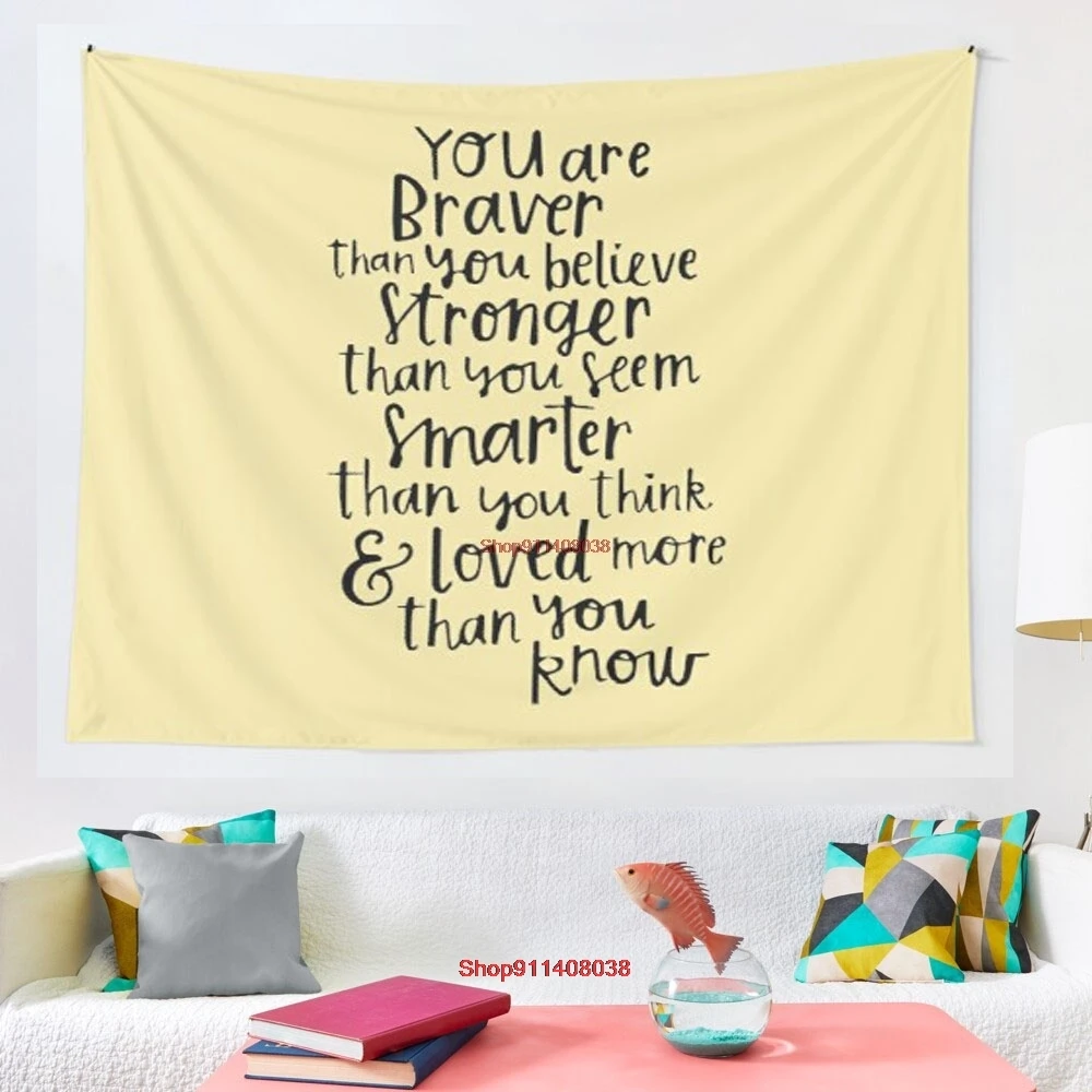 

You are Braver than you believe tapestry Wall Tapestry Wall Hanging Wall Decor Blanket Bedding Curtain Throw