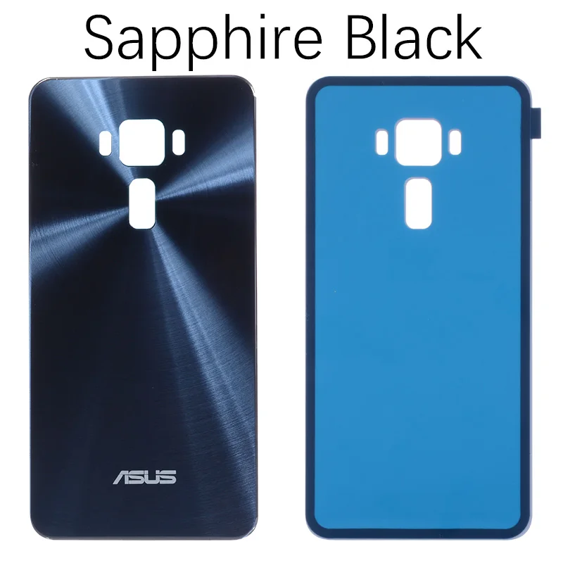 Black Задний корпус для Asus Zenfone 3 ZE552KL задняя крышка Батарейная дверь с клейкие запчасти - Цвет: Black