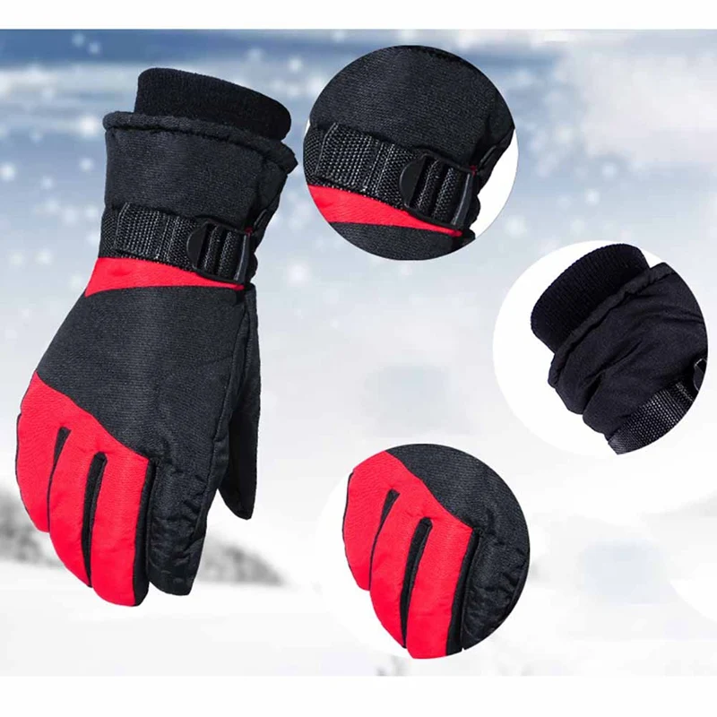 

Skiing Gloves Full Finger Thicken Waterproof Thermal Anti-Cold Fluffy Handwear Outdoor Winter Motorcycle Snow Cycling Gloves