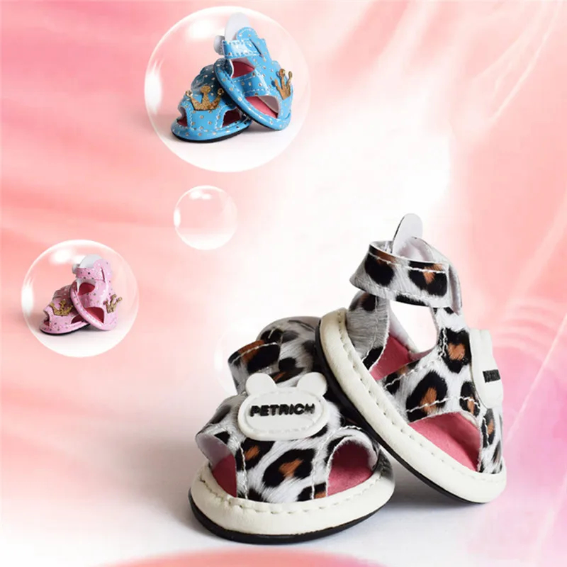 Модная летняя обувь для собак Дышащая из сетчатого материала Сандалии с защитой