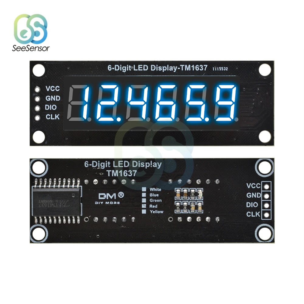 TM1637 0 36 дюймов 6 значный 7 сегментный светодиодный цифровая трубка Дисплей