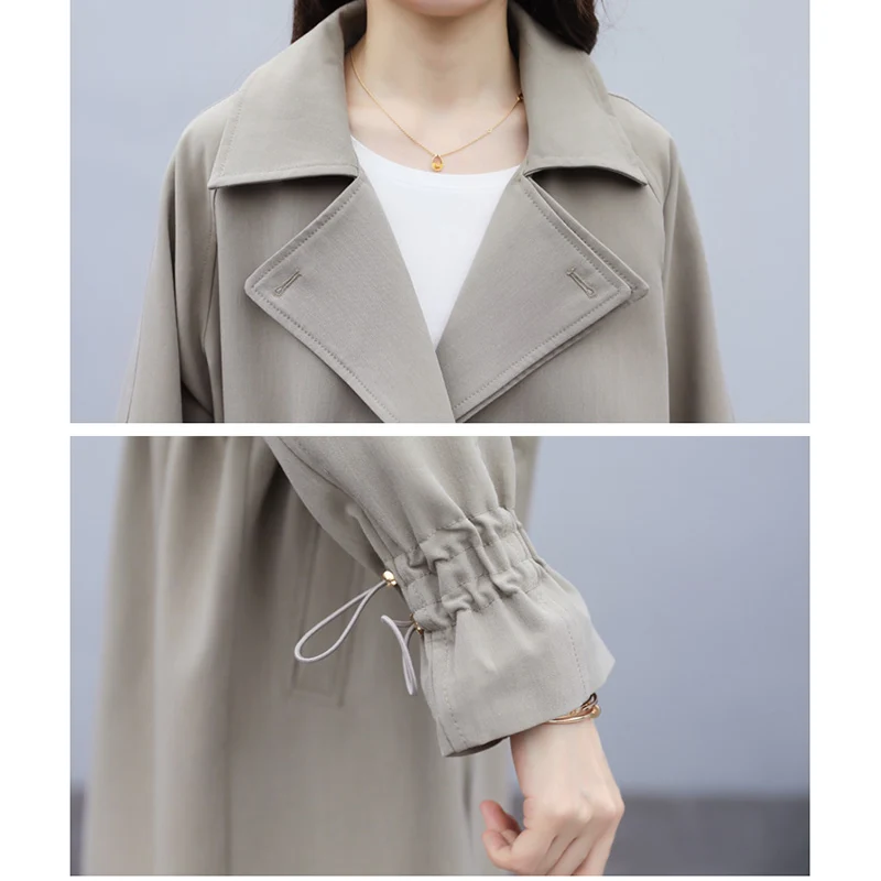 Женское длинное пальто-Тренч осеннее пальто 2020 новое корейское модное тонкое