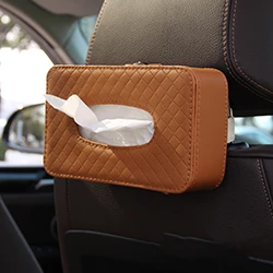 

Auto Clip Holder Paper Napkin Car Tissue Box for Sun Visor PU Leather Hanging Tissue Box Holder Sunshade Case Car Accessories